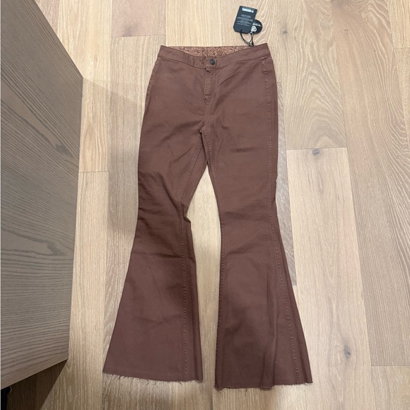Rock & Roll Cowgirl Denim - Rock & Roll Cowgirl Brown Flare Jeans